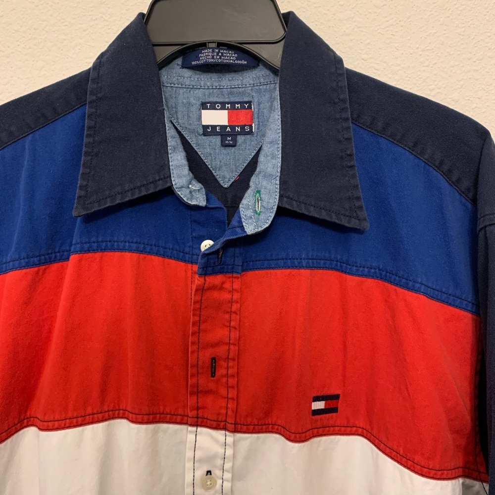 Tommy Hilfiger Medium Color Block Button Up Shirt - image 2